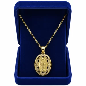 Cadena de la Virgen con Piedritas Dorado