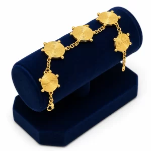 Pulsera Circulos Grande Dorada Acero Inoxidable