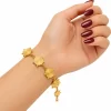 Pulsera Circulos Grande Dorada Acero Inoxidable