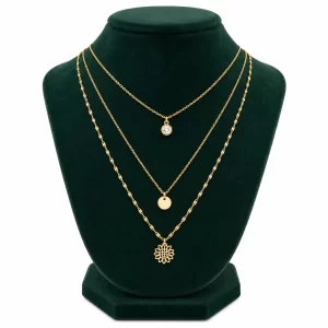 Set de Collar Girasol y Perla Dorada