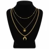 Set de Collar Luna y Circulo Dorado