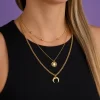 Set de Collar Luna y Circulo Dorado