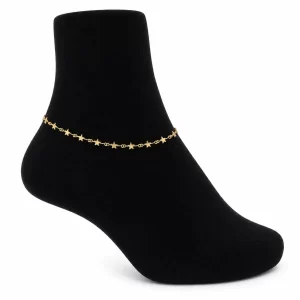 Tobillera Estrellas Doradas Acero Inoxidable