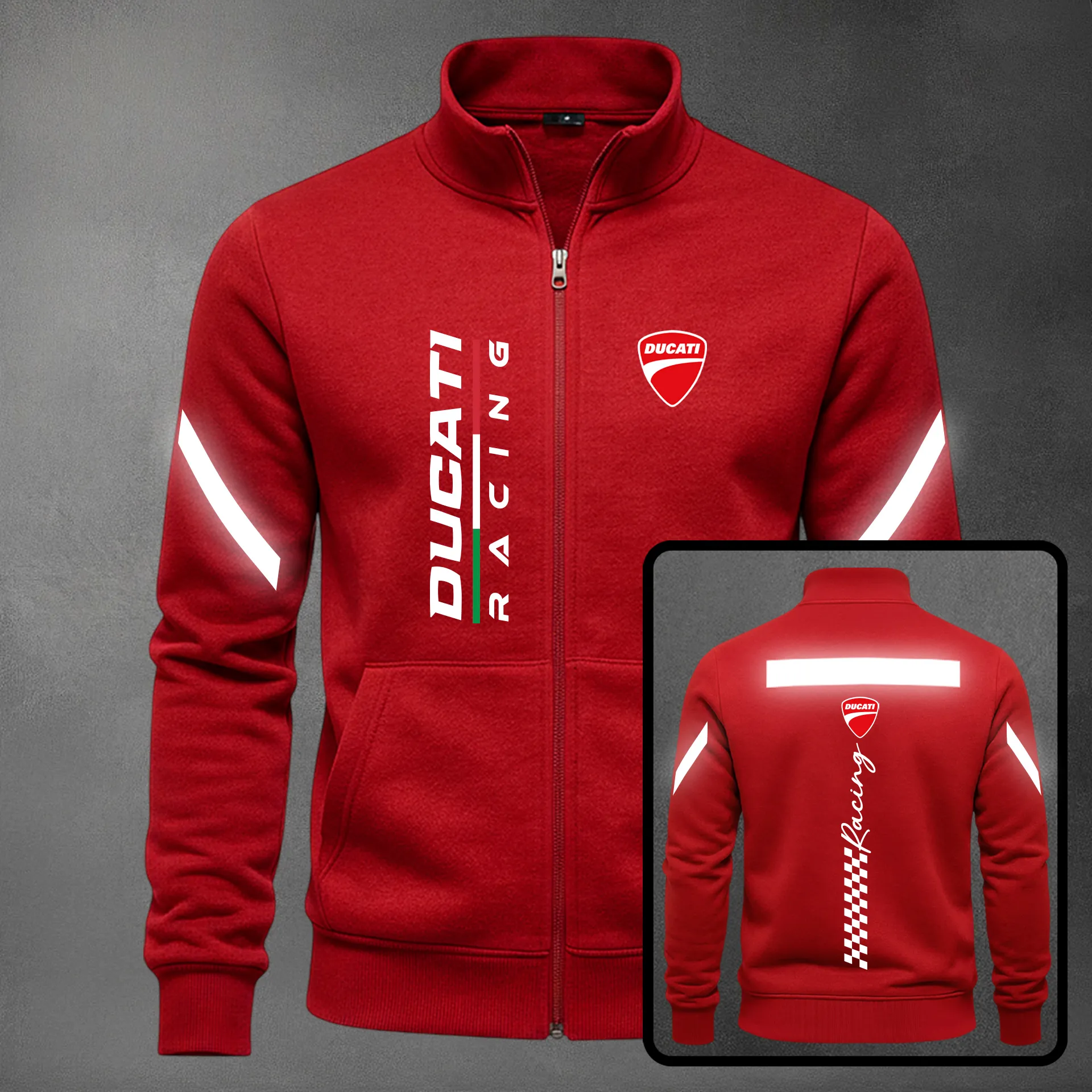 Buzo Ducati Reflectivo Estamapado Cuello Alto_11zon Buzo Ducati Reflectivo Estamapado Cuello Alto
